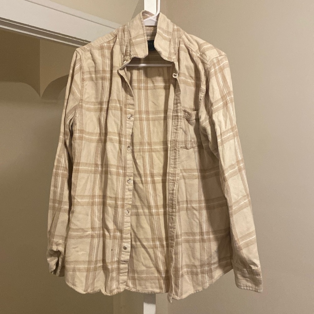 Pacsun cream colored flannel size M
